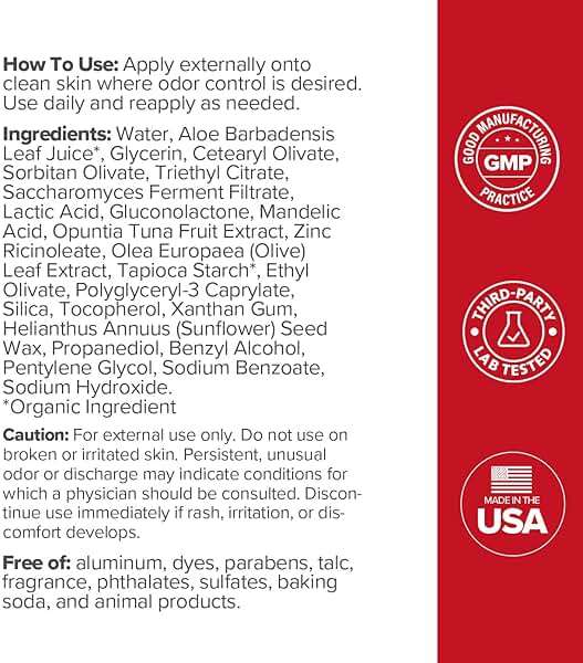 URO Intimate Whole Body Deodorant Cream – Dermatologist Tested, Hypoallergenic, Non-irritating, Aluminum Free, Unscented, Dries Clear – Odor & Moisture Control, Anti-Chafing – 3 Oz Tube (Pack of 1) - Image 6