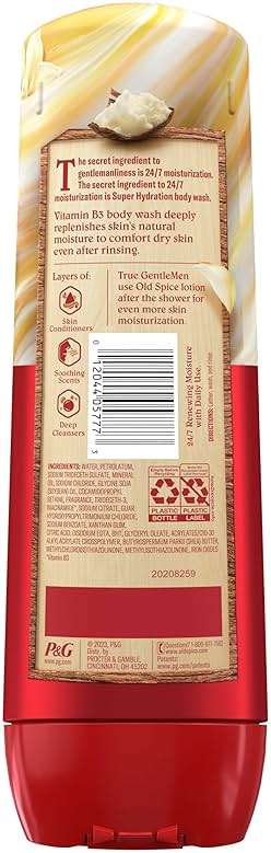 Old Spice Body Wash GentleMan’s Super Hydration for Men, 24/7 Renewing Moisture, Gentle on Skin with Skin Conditioners, Vanilla + Shea Butter Scent, 20 oz - Image 8