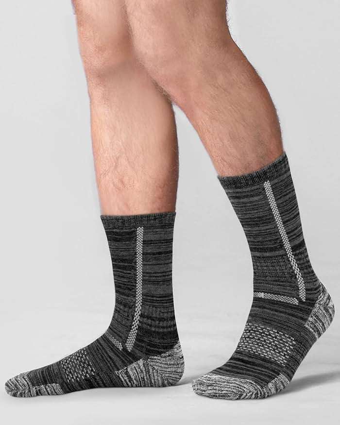 Niorasen Men's Cotton Crew Work Socks, 5 Pairs Cushioned Boot Moisture Athletic Socks for Hiking Sports Running - Image 5
