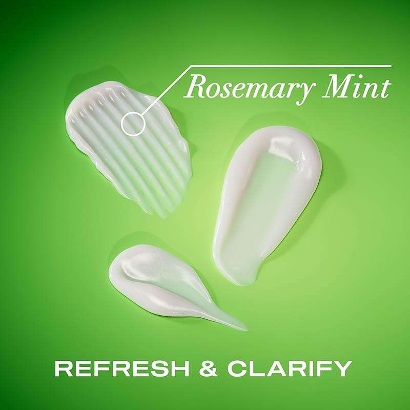OGX Clarifying Strength + Rosemary Mint Conditioner, Clarifying Conditioner for Oily Hair Visibly Helps Remove Oil & Residue to Clear Away Buildup, Sulfate-Free Surfactants, 25.4 fl. oz - Image 2