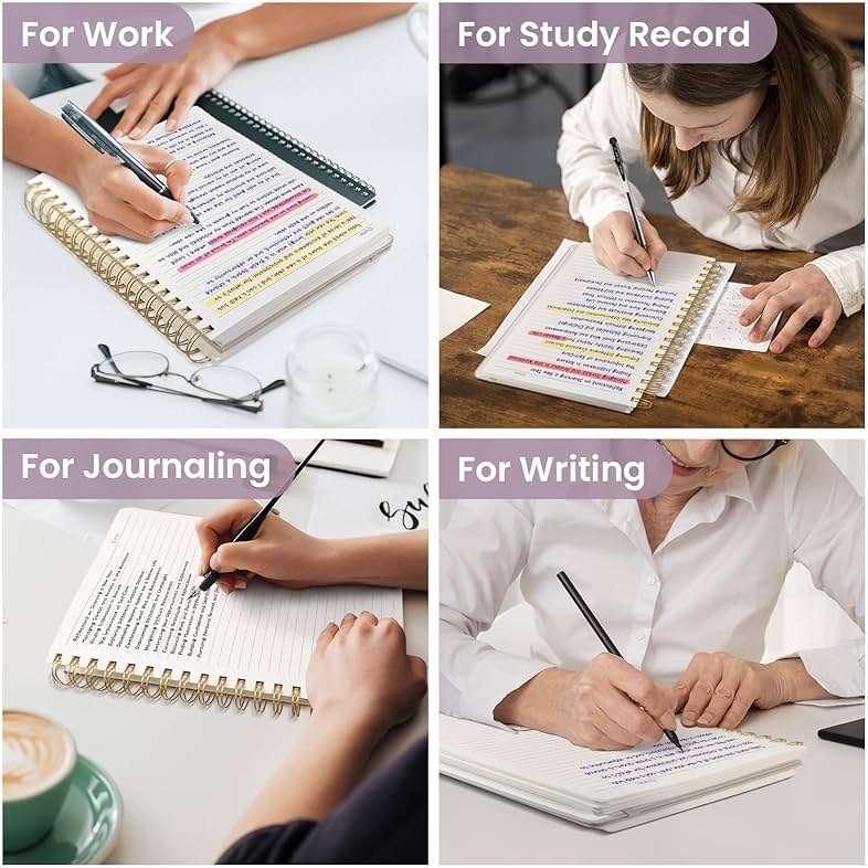 Lined Spiral Notebook Journal for Work, 300 Pages Thick B5 (7.1"x10") College Ruled Journal for Women & Writing, Hardcover Notebook for Note Taking, Perfect for Office Home School Supplies, Purple - Image 7