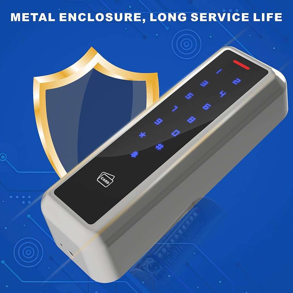 UHPPOTE Metal RFID Door Access Control Keypad with Wiegand 26 bit Output | Touch Keypad Waterproof for Rental Home Office Door Entry System - Image 3