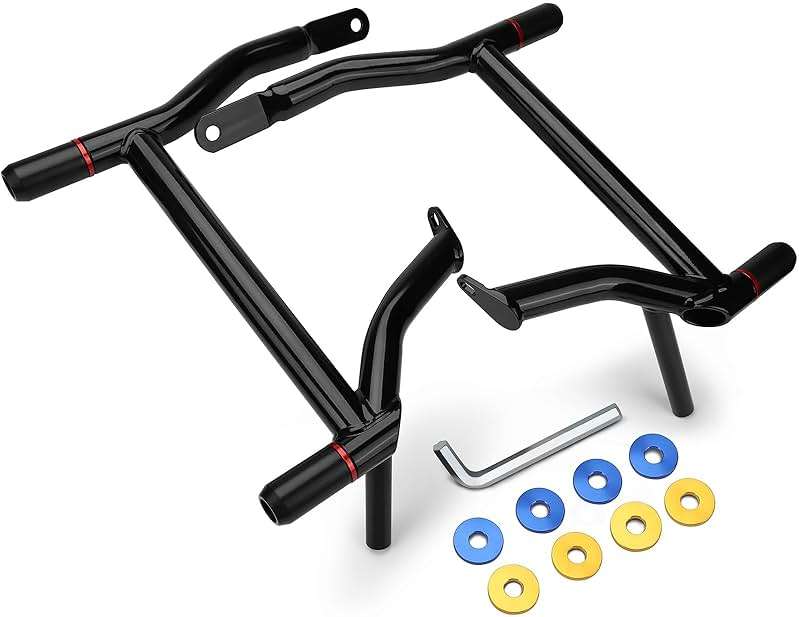 kekykm Saddlebag Guard Crash Bar Bracket compatible with Harley Davidson Touring Street Glide Road Glide Road King Electra Glide Ultra Limited CVO Black Tip Over Bar 2009-2025 - Image 9