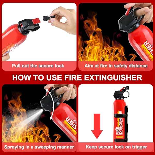 6 Pack Fire Extinguisher for Home with Wall Mount - Portable Fire Extinguisher for Car Vehicle Boat House Kitchen, Water-Based Fire Extinguisher for A, B, C, K Fire - Image 6