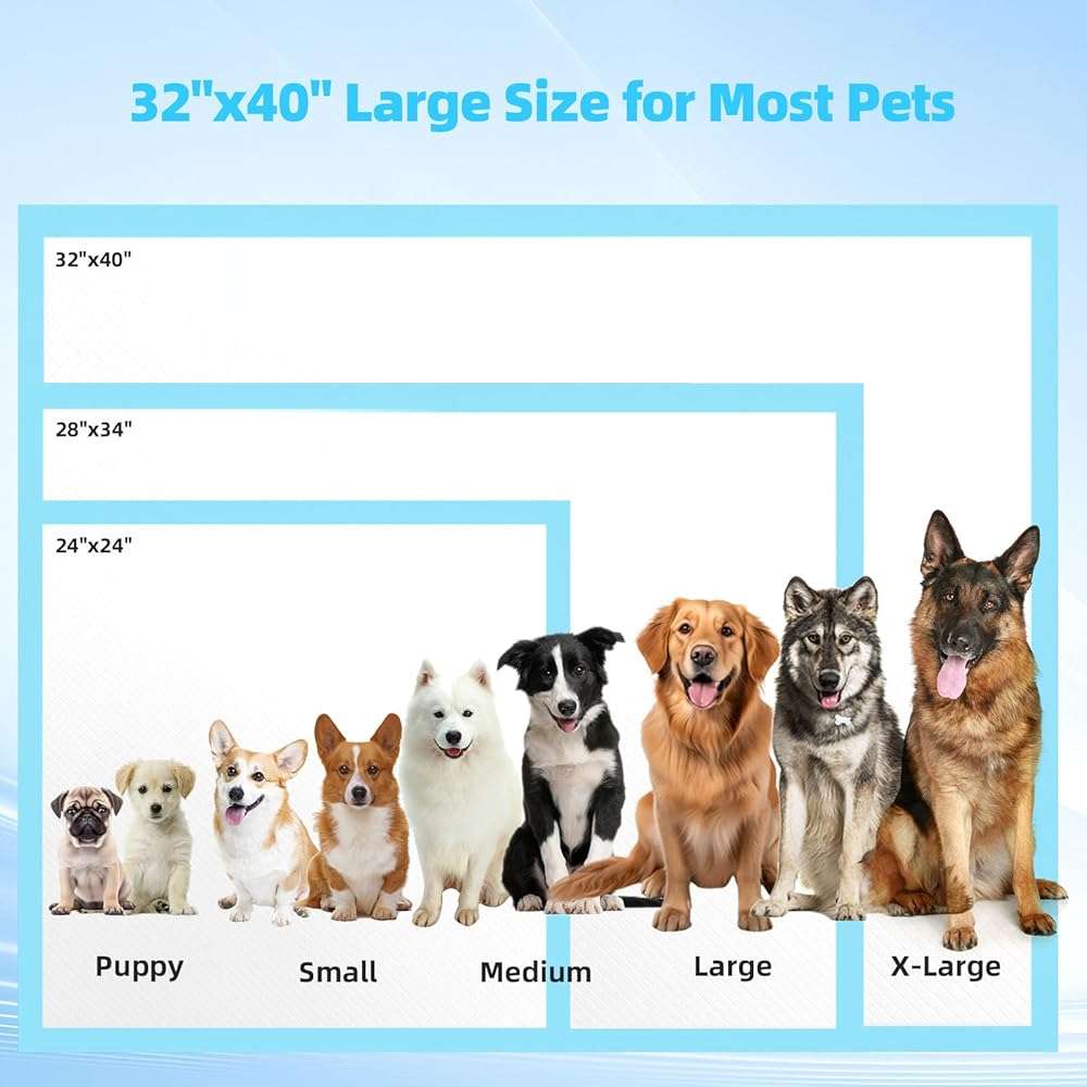 Puppy Pads Extra Large 32"x40" 40 Count, Pee Pads for Dogs & Cats, Disposable Thicken Pet Training Pads for Doggie Rabbits, Incontinence Underpads Ultra Absorbent & Quick-Dry, Leakproof Potty Pad - Image 5