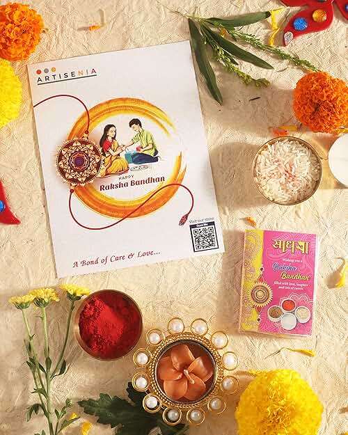ARTISENIA Raksha Bandhan Set of 2 Rakhi for Brother | Set of 2 Rakhi for Brother | Rakhi for Brothers Bhaiya | Rakhi Thread | PHRK29A - Image 4