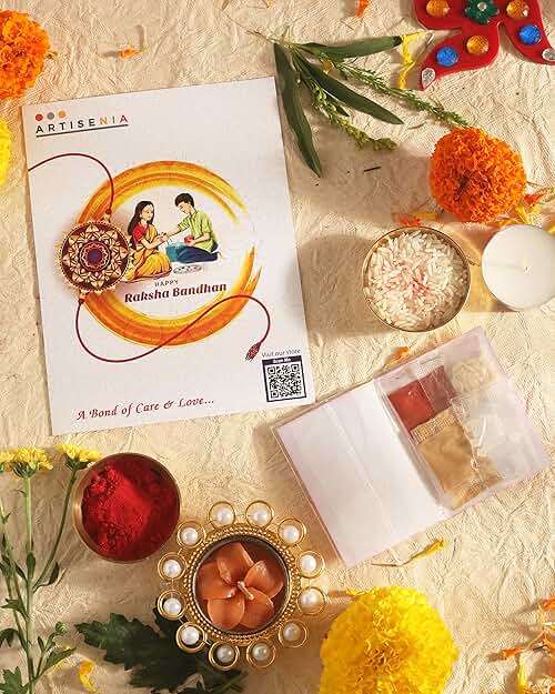 ARTISENIA Raksha Bandhan Set of 2 Rakhi for Brother | Set of 2 Rakhi for Brother | Rakhi for Brothers Bhaiya | Rakhi Thread | PHRK29A - Image 5