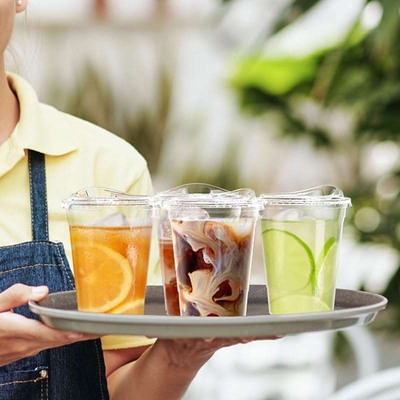 Dealusy 100 Pack - 16 oz Clear Plastic Cups with Lids, Sturdy & Food Safe Iced Coffee Cups with lids, Disposable Plastic Smoothie Cups for Cold Drinks, Sip Lids - Image 7