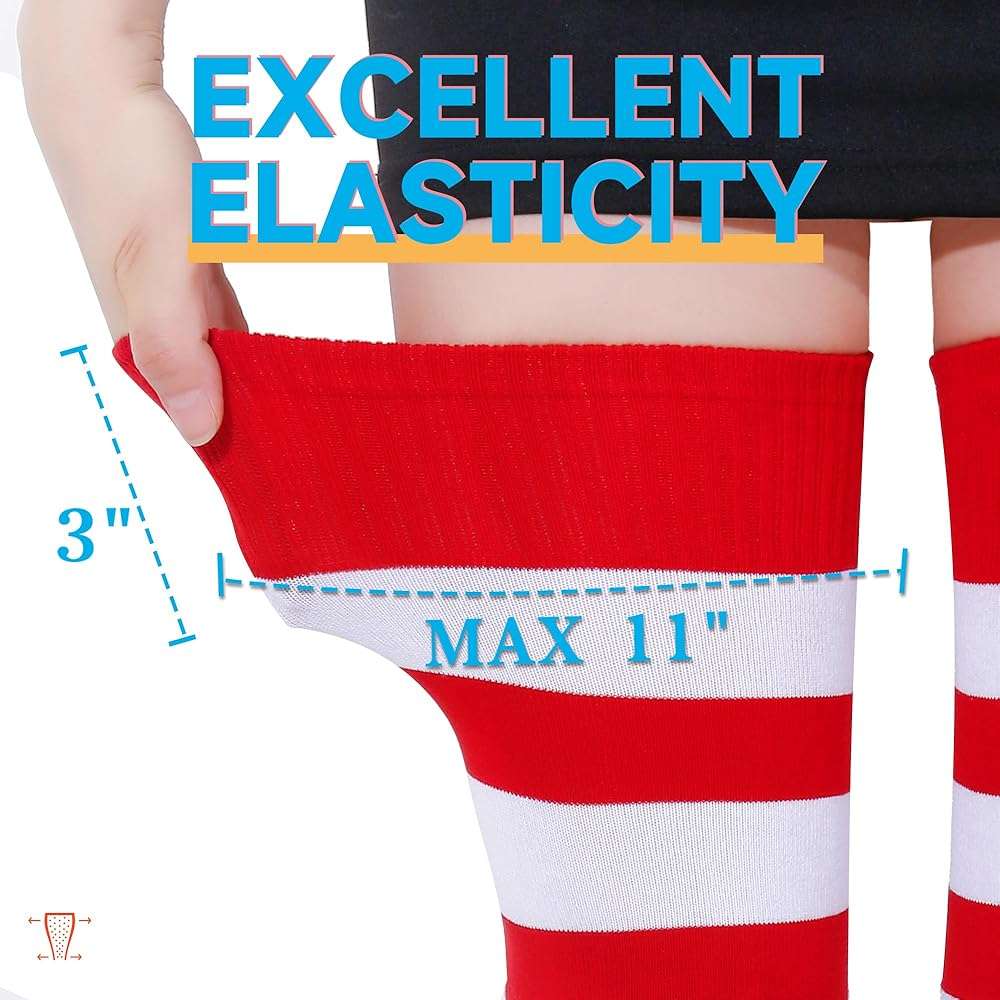 Kayhoma Extra Long Cotton Stripe Thigh High Socks Over the Knee High Socks - Image 5