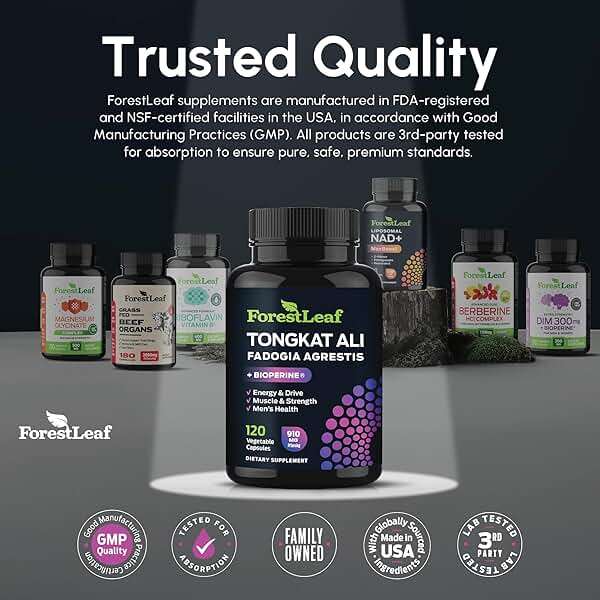 Tongkat Ali and Fadogia Agrestis for Men Supplement w/ BioPerine - Tonkat-Ali Max Strength 200:1 Extract - Long jack Tongkat-ali for Men - Muscle Growth, Performance & Energy - 120 Powder Capsules - Image 8