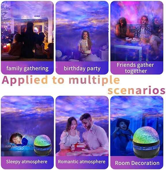 Xugenxes 2-in-1 Northern Lights & Waves Projector, Aurora Northern Lights Projector, 14 Light Effects, Bedroom, Party, LED Color Changing Light for Home Decoration (1pc) - Image 2