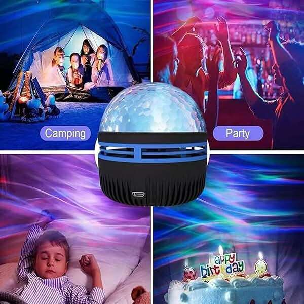 Xugenxes 2-in-1 Northern Lights & Waves Projector, Aurora Northern Lights Projector, 14 Light Effects, Bedroom, Party, LED Color Changing Light for Home Decoration (1pc) - Image 3