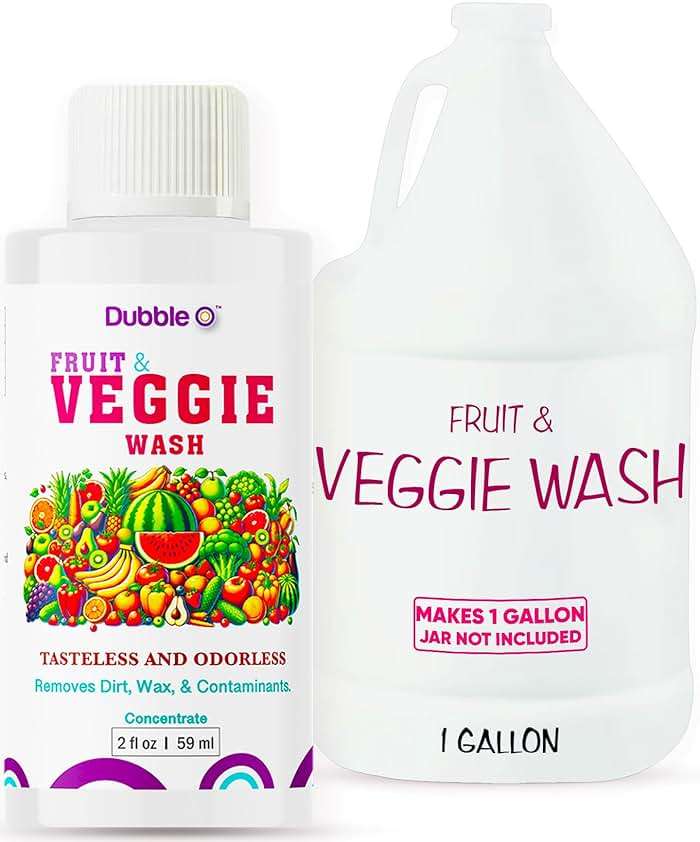 Dubble O Fruit and Veggie Wash Concentrate - 2 fl. oz. ⦾ Makes 1 Full Gallon of Produce Wash When Diluted ⦾ Cleans Wax, Dirt, and Contaminants ⦾ Tasteless and Odorless - Image 1