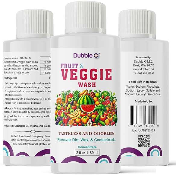 Dubble O Fruit and Veggie Wash Concentrate - 2 fl. oz. ⦾ Makes 1 Full Gallon of Produce Wash When Diluted ⦾ Cleans Wax, Dirt, and Contaminants ⦾ Tasteless and Odorless - Image 4