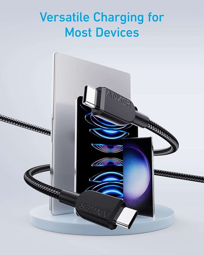 Anker 240W USB C to USB C Cable (2Pack,6ft), USB C Charger Cable Fast Charge Charging Station (100W), 9-in-1 USB C Power Strip with 300J Surge Protection - Image 3