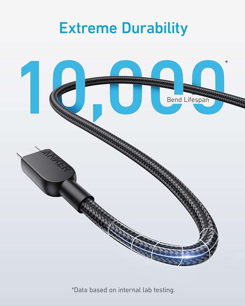 Anker 240W USB C to USB C Cable (2Pack,6ft), USB C Charger Cable Fast Charge Charging Station (100W), 9-in-1 USB C Power Strip with 300J Surge Protection - Image 5
