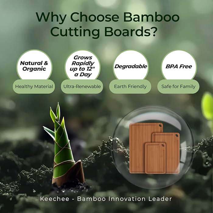 Keechee Bamboo Cutting Board, Durable Wood Cutting Boards for Kitchen with Deep Juice Grooves & Built-in Handles, Ideal Charcuterie & Chopping for Meat, Vegetables and Fruits Ideal Kitchen Gifts - Image 7