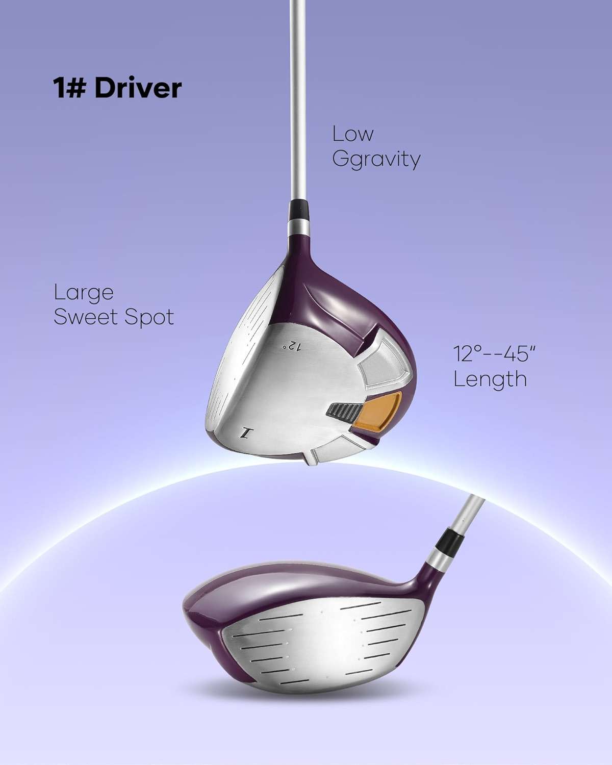 Golf Clubs Womens Golf Clubs 8 Pieces Golf Club Set with Head Cover Stand Bag Includes #1 Driver & #3 Fairway Wood & #4 Hybrid & #7#8#9#P Irons - Image 4