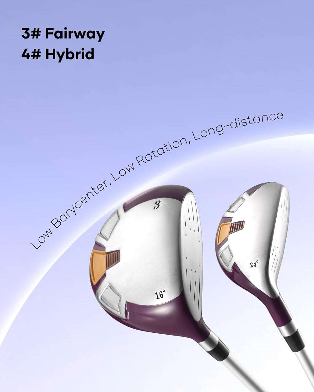 Golf Clubs Womens Golf Clubs 8 Pieces Golf Club Set with Head Cover Stand Bag Includes #1 Driver & #3 Fairway Wood & #4 Hybrid & #7#8#9#P Irons - Image 5