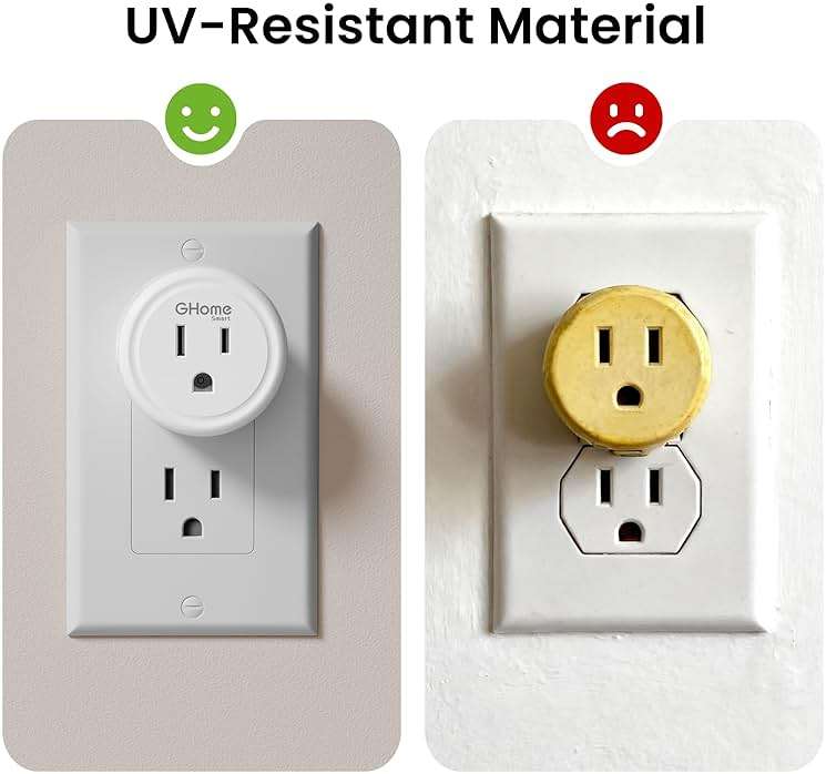 GHome Smart 5G 15A WiFi Smart Plug Compatible with Alexa and Google Home, Outlet Timer Smart Home WiFi Outlet Timer with Remote Control, 5GHz and 2.4GHz Wi-Fi Sockets, ETL FCC Listed, White, 4 Pack - Image 8