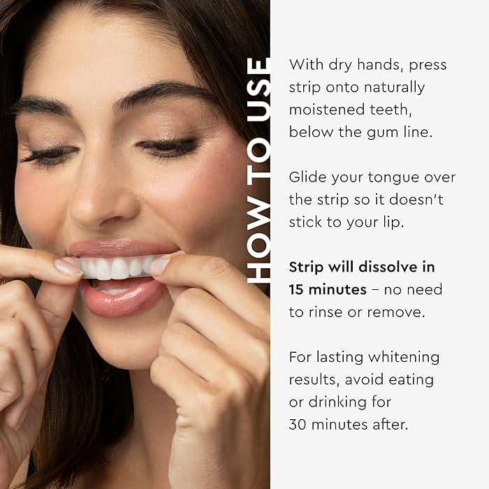 MOON Dissolving Teeth Whitening Strips, 28 Platinum Express No Rinse White Strips, Winter Mint, Hydrogen Peroxide & Essential Oils, Whiten Sensitive Teeth up to 8 Shades in 1 Week, Travel Essentials - Image 3