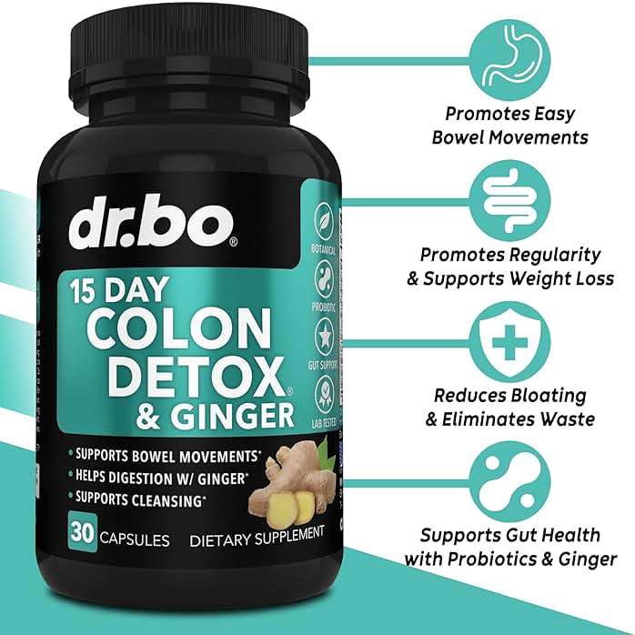 DR. BO Colon Cleanser Detox & Intestinal Supplement - 15 Day Colon Cleanse Pills with Ginger, Wormwood, Black Walnut, Cloves Complex - Bowel Movement Supplements for Stomach Bloating Gut Loss Support - Image 2