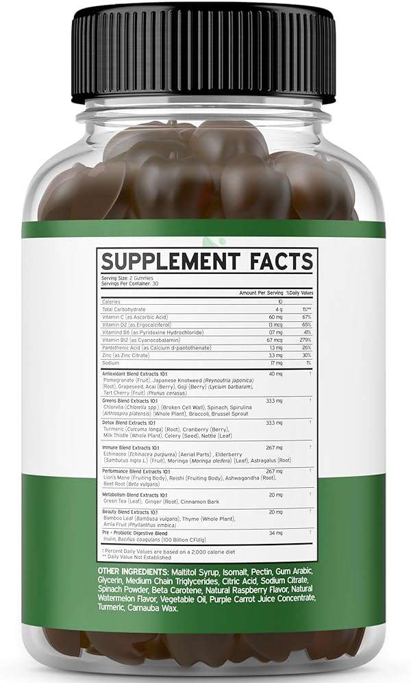 Fruit and Veggies Supplement (120 Gummies) - Premium Sugar-Free Superfood Super Green & Fruit Gummies for Adults - Immunity Support for Men & Women - Non GMO, Vegan Safe & Made in USA - Image 3