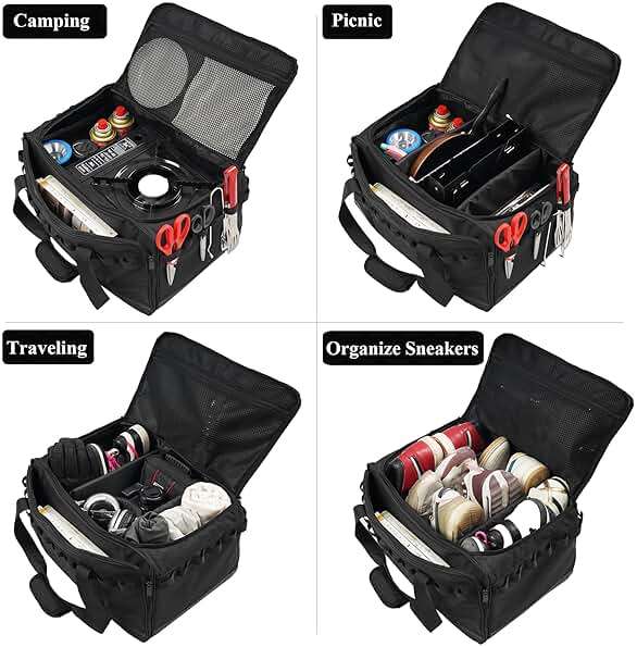 COOZMENT 35L Camping Bag,Tactical Duffle Bag with Waterproof Bottom,Shoe Bag for Travel/Outdoor with 3 Adjustable Dividers,Picnic Camping Organizer,Multi-functional Duffel Bag for Camping/Sports/GYM - Image 7