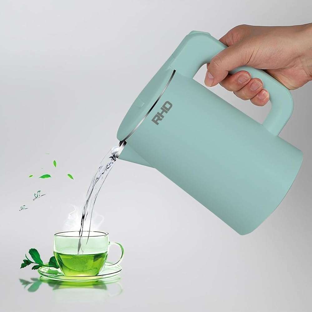 0.8L Small Electric Kettles for Boiling Water, Stainless Steel Mini Travel Kettle, 1000W Fast Boil Teapot, Boil-Dry Protection & Auto Shut-Off, Perfect For Traveling Cooking, Coffee, Tea, Eggs(Green) - Image 2