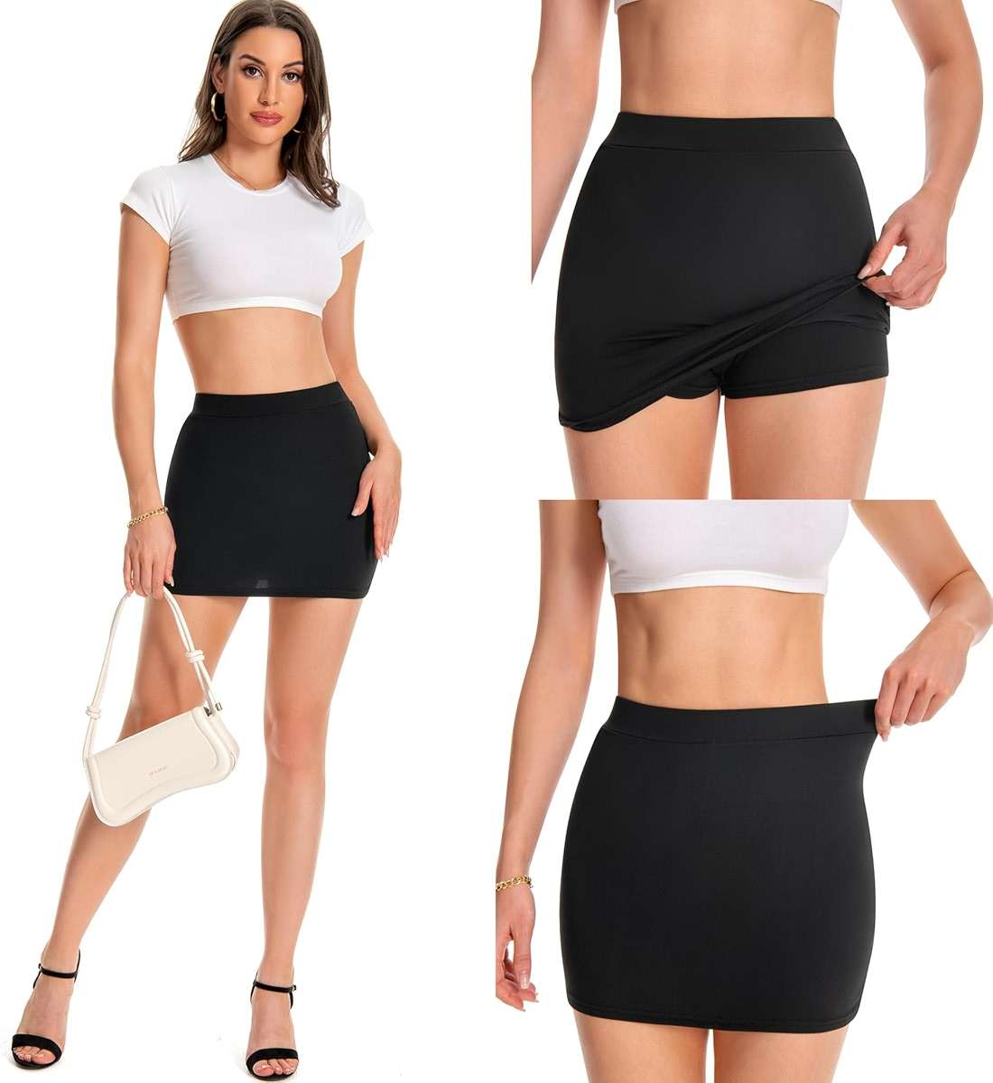 Leopard Cheetah Skirt with Shorts, Sexy Night Club High Waist Elastic Leopard Print Bodycon Mini Skirts for Women - Image 2