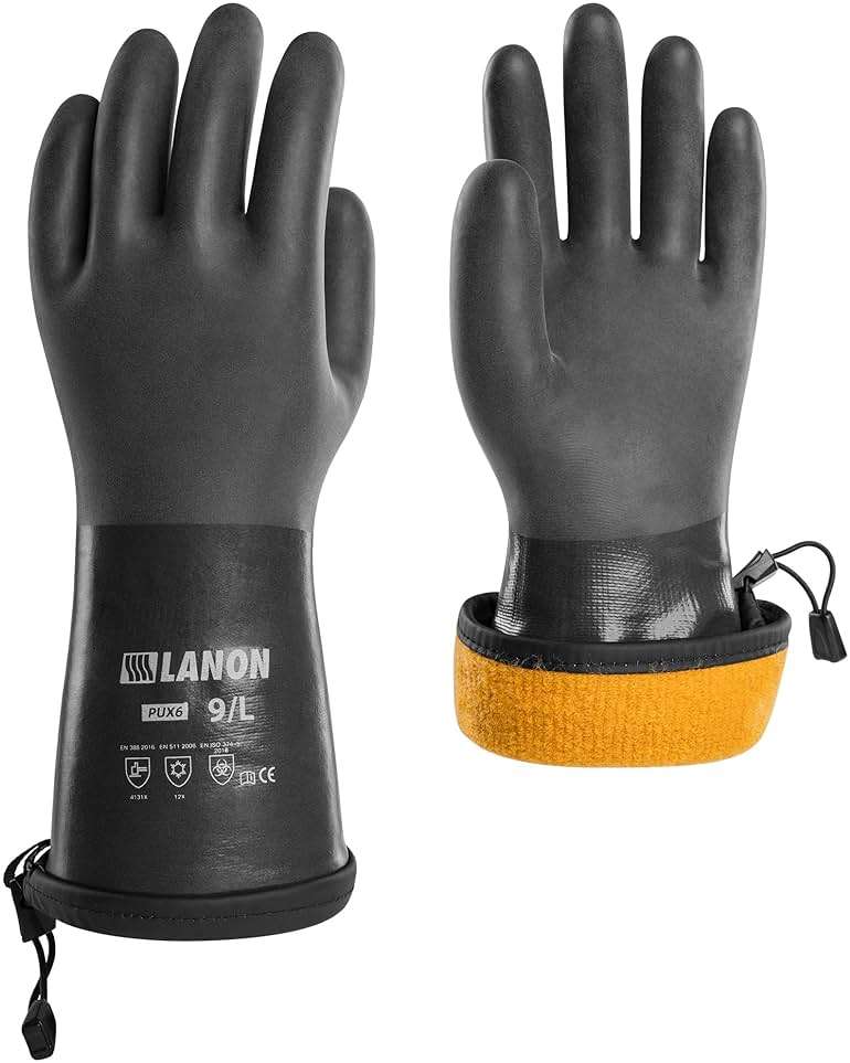 LANON Waterproof Winter Work Gloves, Moisture-permeable PU Coated,Warm Gloves for Freezer & Outdoor Work - Image 1