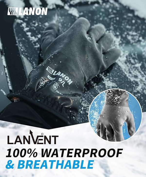 LANON Waterproof Winter Work Gloves, Moisture-permeable PU Coated,Warm Gloves for Freezer & Outdoor Work - Image 7