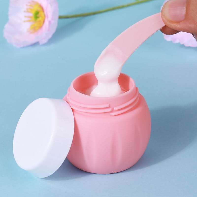 Travel Containers for Toiletries, GLAMFIELDS TSA Approved 1.7oz 50ml Travel Size Silicone Cream Jars BPA Free, Leak-proof Travel Essentials with Lid for Cosmetic Face Hand Body Cream Orange (4 Pack) - Image 2