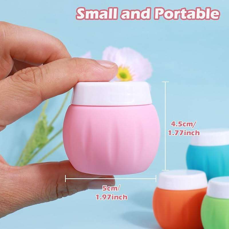 Travel Containers for Toiletries, GLAMFIELDS TSA Approved 1.7oz 50ml Travel Size Silicone Cream Jars BPA Free, Leak-proof Travel Essentials with Lid for Cosmetic Face Hand Body Cream Orange (4 Pack) - Image 3