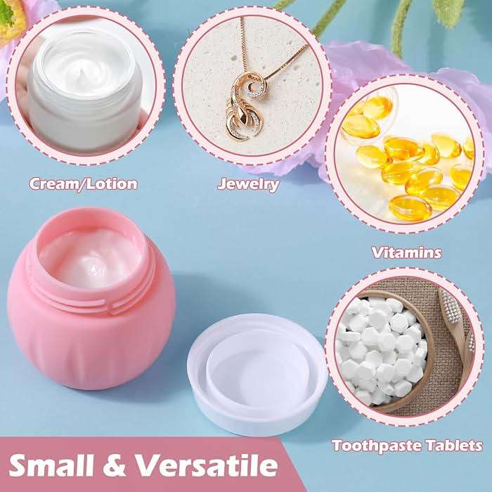 Travel Containers for Toiletries, GLAMFIELDS TSA Approved 1.7oz 50ml Travel Size Silicone Cream Jars BPA Free, Leak-proof Travel Essentials with Lid for Cosmetic Face Hand Body Cream Orange (4 Pack) - Image 7