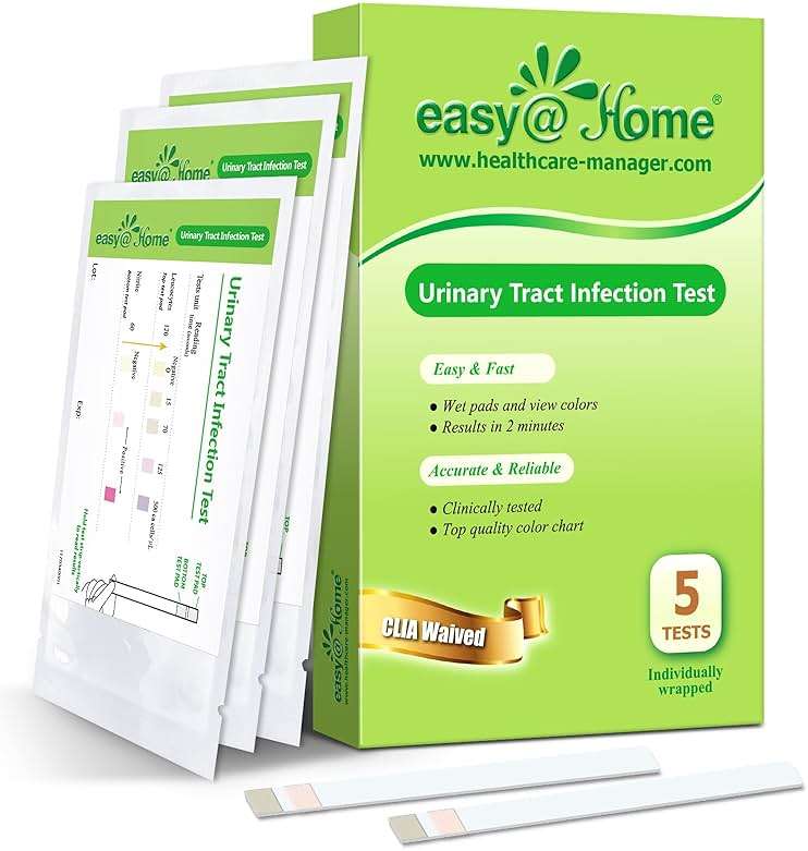 Easy@Home UTI Test Strips: Highly Accurate Urinary Tract Test Kit for Women Men, Bladder Infection Urine Testing, Quick Results, OTC Use (UTI - 5 Pack) - Image 1