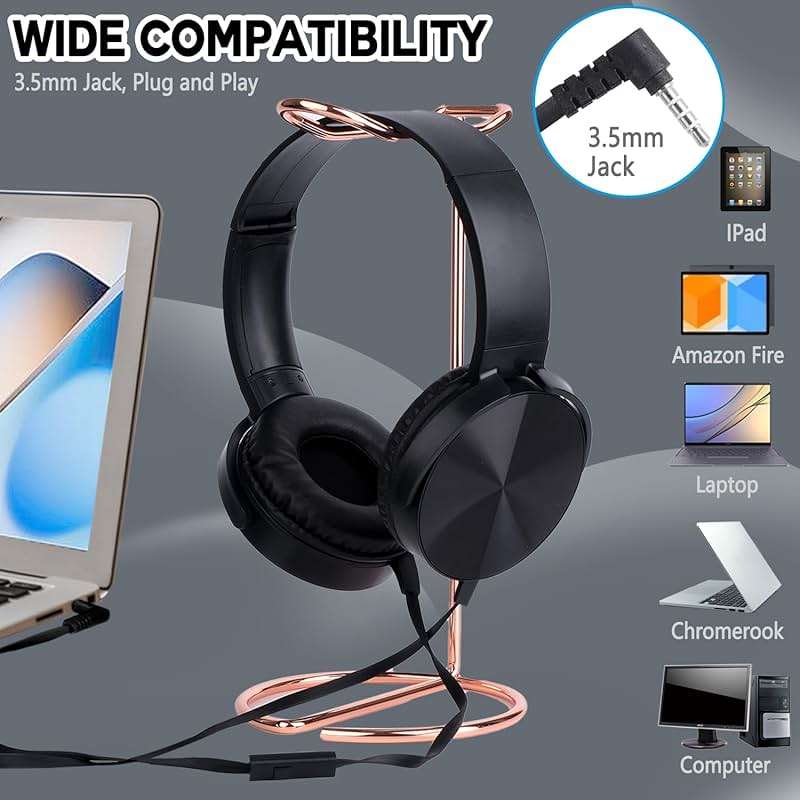 Wensdo 24 Pack Classroom Headphones Bulk with Microphone for Kids School Students , Wholesale Durable Wired Headsets Class Set for Children and Adult (HY450, Black) - Image 6