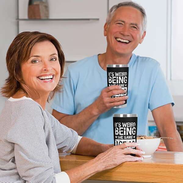 Cessfle Weird Being the Same Age as Old People Tumbler, 20oz Funny Senior Citizens Tumbler Gifts, Funny Gag Gifts Birthday Gifts for Men, 40th 50th 60th 70th 80th Birthday Gifts for Men Women… - Image 2