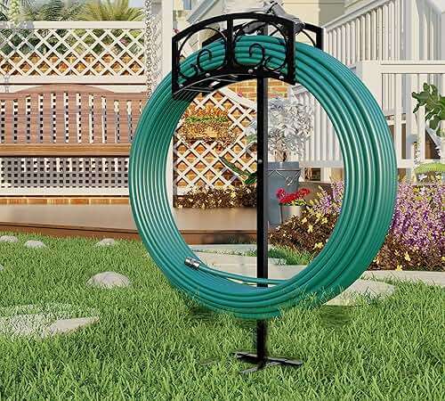 Fire Beauty Garden Hose Holder,Freestanding Water Hose Holder,In ground Hose Rack Organizer for Outdoor,Detachable Water Hose Holder Stake,Hose Reel Stand,Hose Hanger Rack for Outside Lawn Yard - Image 4