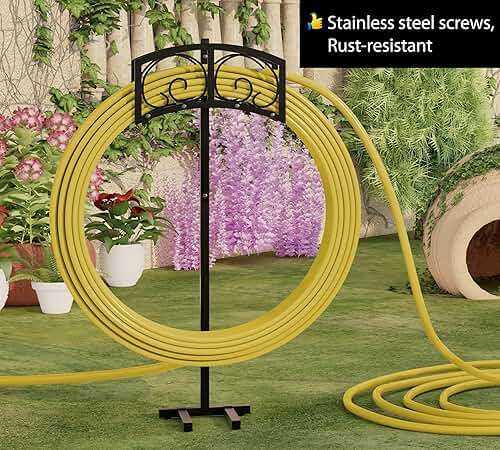 Fire Beauty Garden Hose Holder,Freestanding Water Hose Holder,In ground Hose Rack Organizer for Outdoor,Detachable Water Hose Holder Stake,Hose Reel Stand,Hose Hanger Rack for Outside Lawn Yard - Image 5
