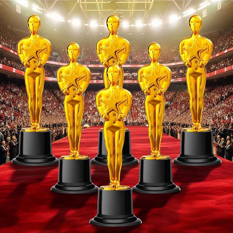 COJOSQC Mini Plastic Trophy Award, Hollywood Theme Party Decorations, for contests and Parties Such as Dances, Golf, Movies, Employee Appreciation, Basketball Themes. Small Trophies. - Image 1
