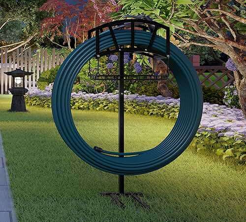 Fire Beauty Garden Hose Holder,Freestanding Water Hose Holder with Storage Basket,In ground Hose Rack Organizer for Outdoor,Detachable Hose Holder Stake,Hose Reel Stand Rack for Outside Lawn Yard - Image 8