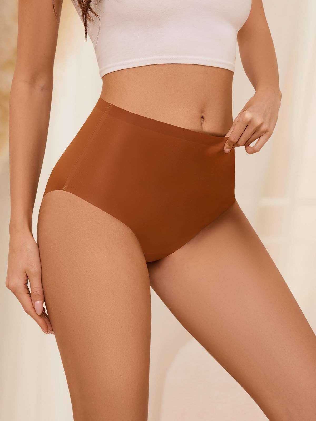 AIVEITE Womens Underwear Full Coverage No Show High Waisted Seamless Ladies Panties 6 Pack - Image 2