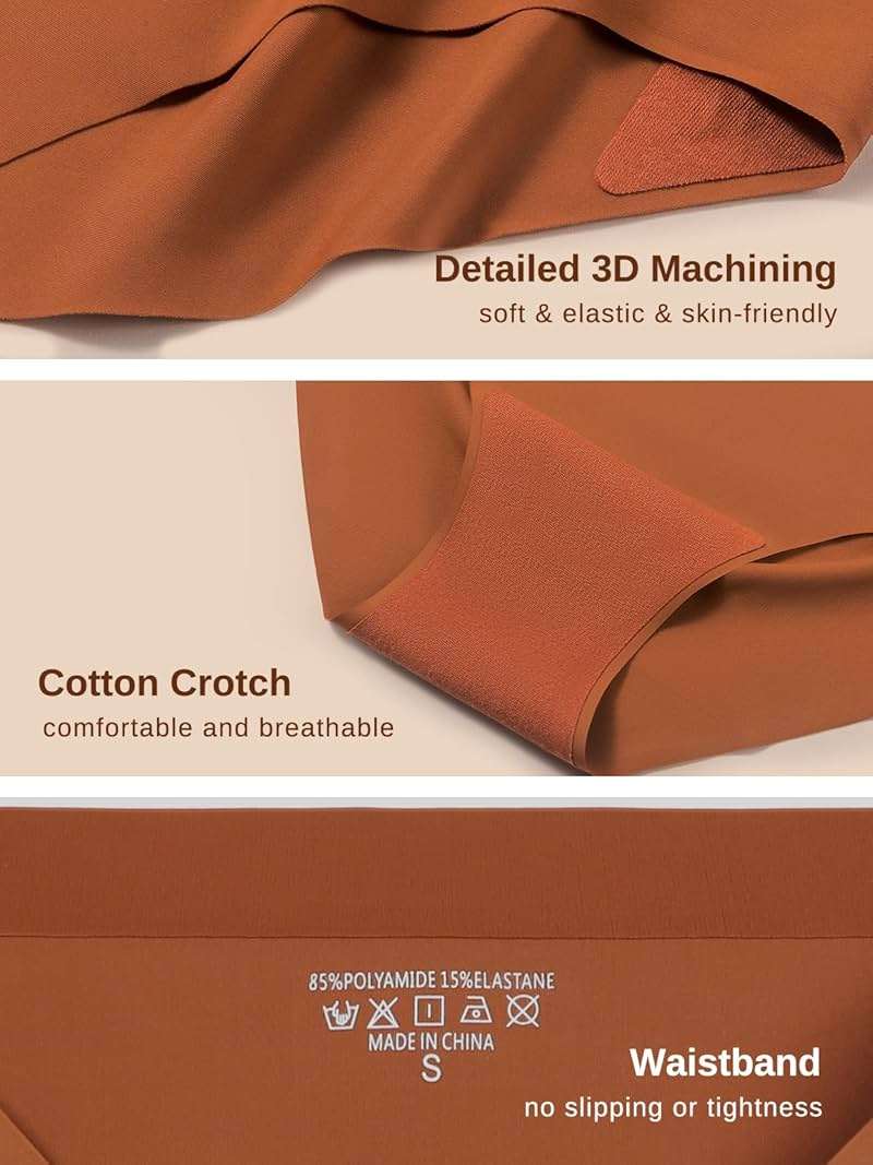 AIVEITE Womens Underwear Full Coverage No Show High Waisted Seamless Ladies Panties 6 Pack - Image 5
