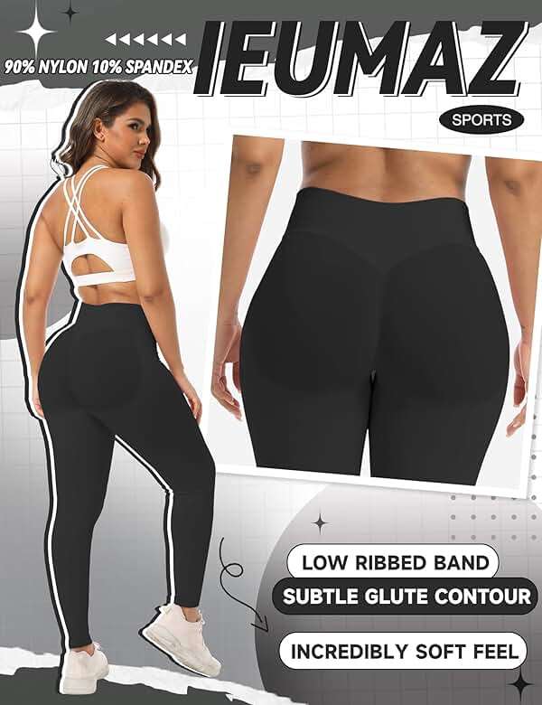Ieumaz Scrunch Butt Lifting Leggings for Women Gym Seamless Workout Leggings Mid Low Waist Tummy Control Yoga Pants - Image 3