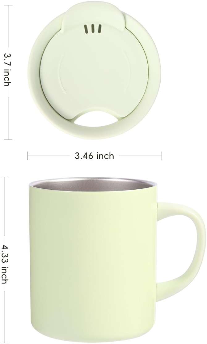 TCKJ 12oz Insulated Coffee Mug with Handle & Lid - 316 Stainless Steel | Precise Internal ML Markings,Desk & Outdoor Versatility,Desk & Meeting Room Companion,Condensation-Free Ice Retention - Image 3