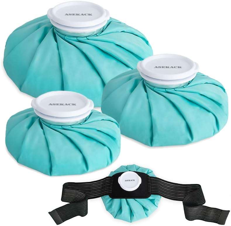 ASEKACK Ice Bags for Injuries, Thickened Ice Packs for Injuries Reusable, Hot & Cold Therapy for Pain Relief, Sports Injuries, No-Leak Cold Packs, 3 Size (6" 9" 11") (Set with Wrap) - Image 1