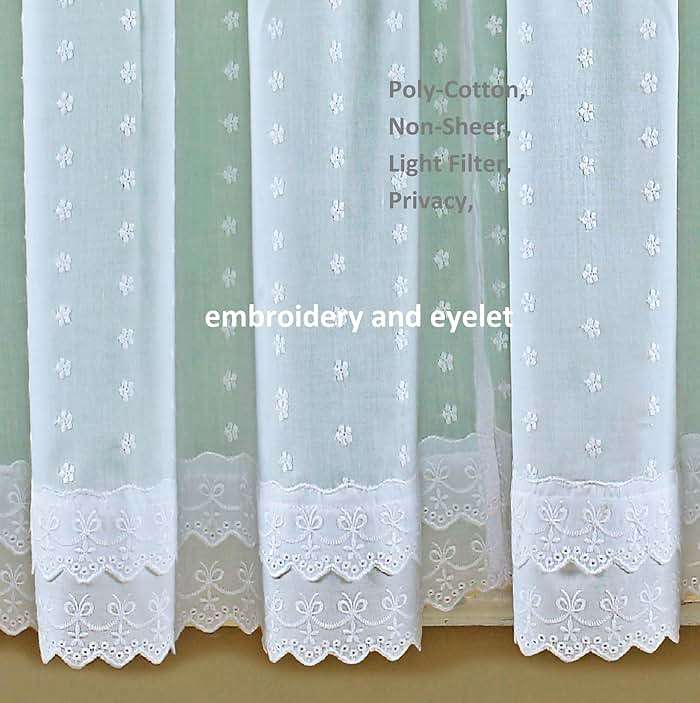 Today's Curtain, Ribbon Eyelet Swag 38", White, 60" W x 38" L - Image 3