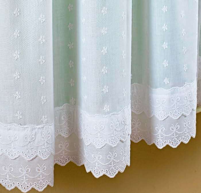 Today's Curtain, Ribbon Eyelet Swag 38", White, 60" W x 38" L - Image 6