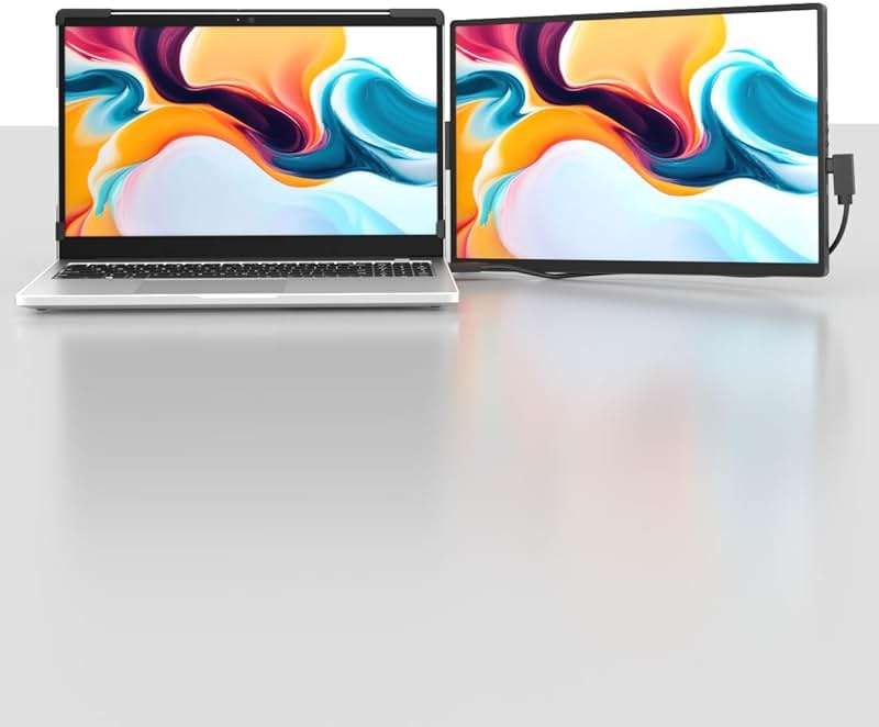 Dopesplay Laptop Screen Extender, 14" FHD 1200P IPS External Portable Monitor for Laptop, Plug & Play Dual Screen Monitor for 14"-17" Laptops, Compatible with Mac, Wins, Chrome, Android, Dex - Image 6